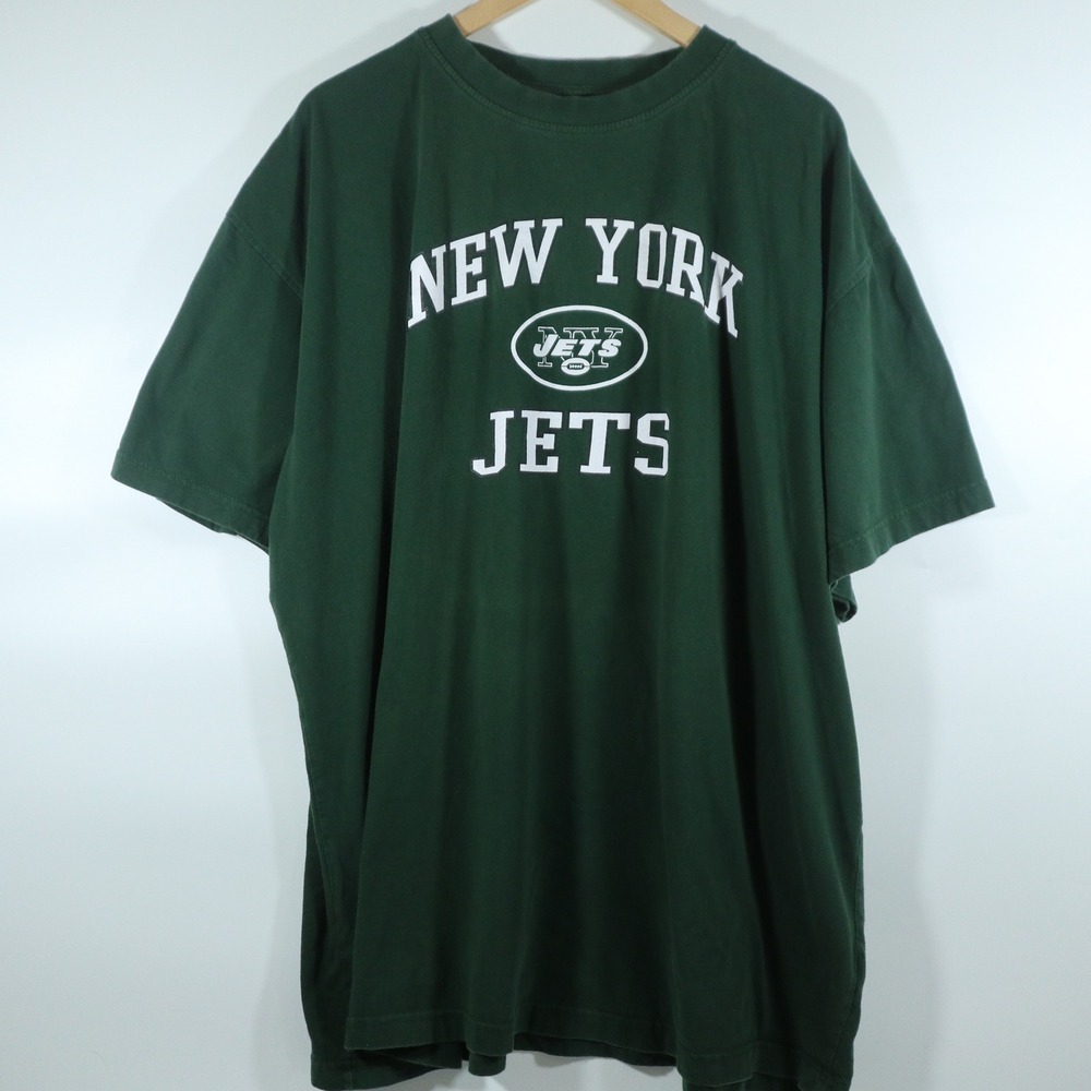 Majestic New York Jets 3XL T-Shirt Y2K Era Graphic Print Tee Green